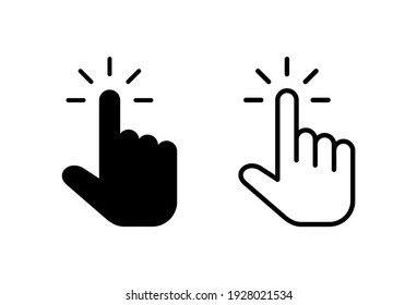 Hand cursor icon set. cursor icon vectors. hand cursor click icons