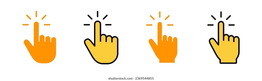 Hand cursor icon set  for web and mobile app. cursor sign and symbol. hand cursor icon clik