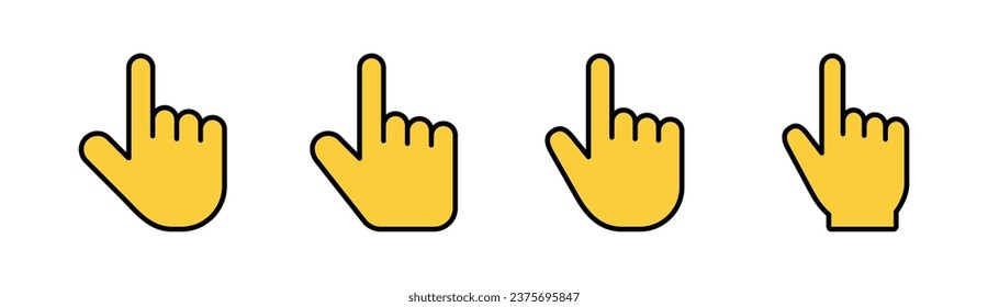Hand cursor icon set  for web and mobile app. cursor sign and symbol. hand cursor icon clik