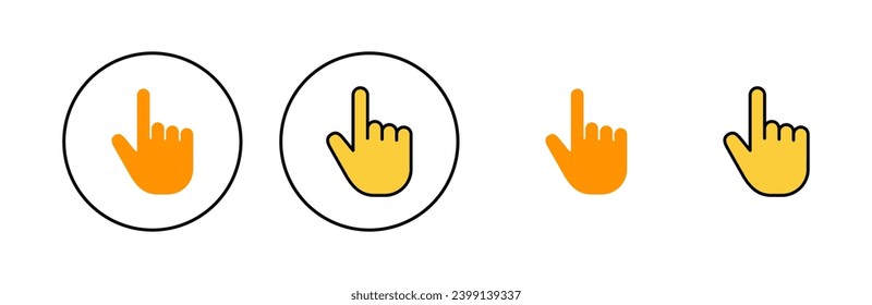 Hand cursor icon set  for web and mobile app. cursor sign and symbol. hand cursor icon clik