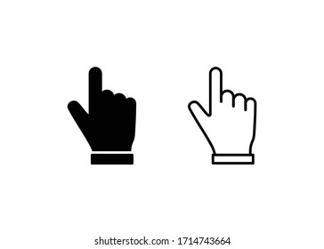 Hand cursor icon, Hand cursor sign and symbol vector design