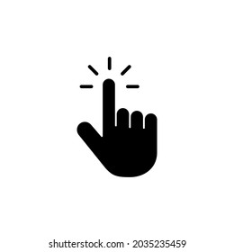 Icono del cursor de mano. símbolo y signo del cursor. clic en icono del cursor de mano