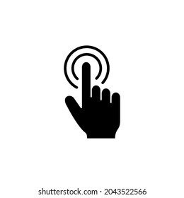 Icono del cursor de mano. símbolo y signo del cursor. clic en icono del cursor de mano