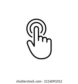Icono del cursor de mano. símbolo y signo del cursor. clic en icono del cursor de mano