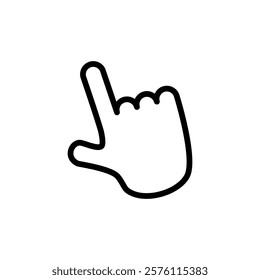 Hand cursor icon, simple flat style, pictogram logo sign symbol vector illustration, isolated on white for mobile app
