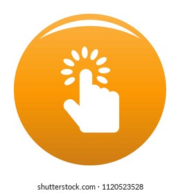 Hand cursor icon. Simple illustration of hand cursor vector icon for any design orange