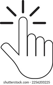 Hand Cursor icon simple trendy flat style line and solid Isolated vector illustration on white background. For apps, logo, websites, symbol , UI, UX, graphic and web design. EPS 10.