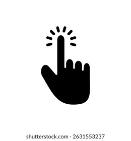 Símbolo do ícone de cursor da mão para aplicativos e sites. sinal e símbolo do cursor. ícone do cursor da mão clique