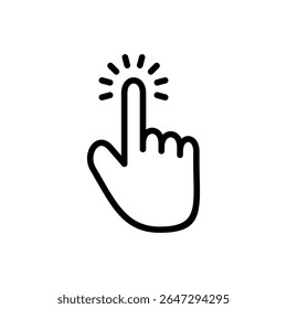 Hand cursor icon symbol for apps and websites. cursor sign and symbol. hand cursor icon clik