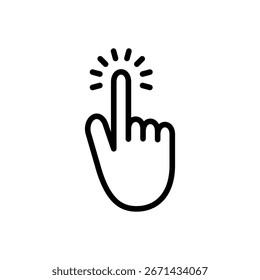 Hand cursor icon symbol for apps and websites. cursor sign and symbol. hand cursor icon clik