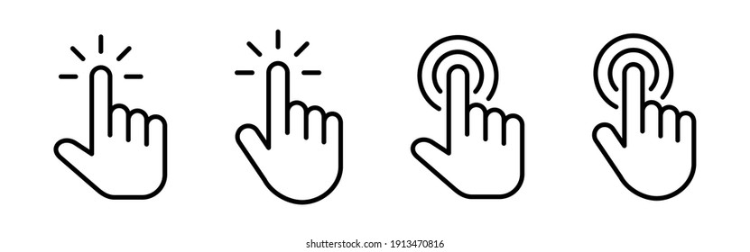 Icono del cursor de mano. vector de icono del cursor. clic en icono del cursor de mano