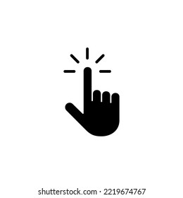 Ilustración vectorial del icono del cursor de mano. símbolo y signo del cursor. clic en icono del cursor de mano
