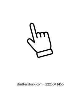 Ilustración vectorial del icono del cursor de mano. símbolo y signo del cursor. clic en icono del cursor de mano