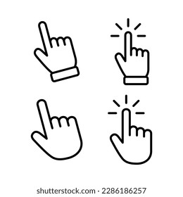 Hand cursor icon vector illustration. cursor sign and symbol. hand cursor icon clik