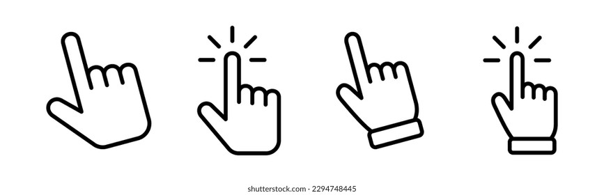 Hand cursor icon vector illustration. cursor sign and symbol. hand cursor icon clik