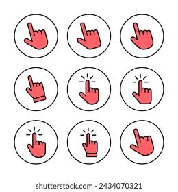 Hand cursor icon vector illustration. cursor sign and symbol. hand cursor icon clik