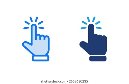 Ilustración vectorial del icono del cursor de la mano. signo y símbolo del cursor. icono del cursor de la mano clik
