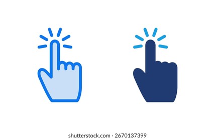 Ilustración vectorial del icono del cursor de la mano. signo y símbolo del cursor. icono del cursor de la mano clik