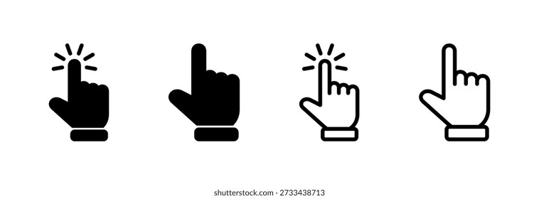 Mão cursor ícone vetor ilustração. sinal e símbolo do cursor. mão cursor ícone clik