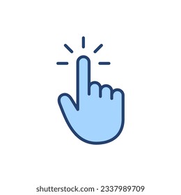 Vector de icono del cursor de mano. símbolo y signo del cursor. clic en icono del cursor de mano
