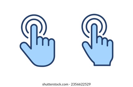 Vector de icono del cursor de mano. símbolo y signo del cursor. clic en icono del cursor de mano