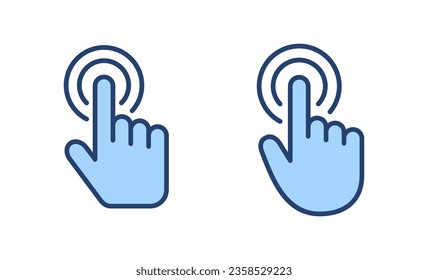 Vector de icono del cursor de mano. símbolo y signo del cursor. clic en icono del cursor de mano