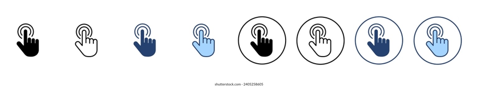 Vector de icono del cursor de mano. símbolo y signo del cursor. clic en icono del cursor de mano