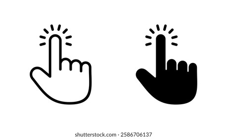 Hand cursor icon vector. cursor sign and symbol. hand cursor icon clik