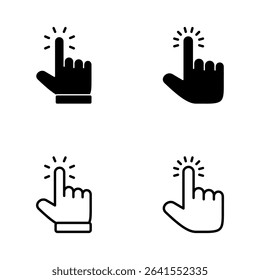 Hand cursor icon vector. cursor sign and symbol. hand cursor icon clik