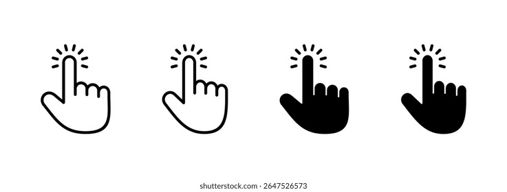 Hand cursor icon vector. cursor sign and symbol. hand cursor icon clik