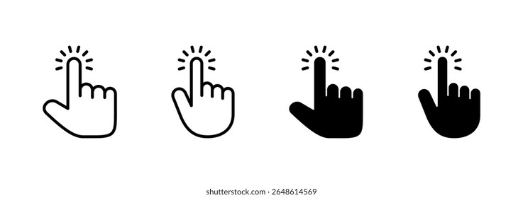Hand cursor icon vector. cursor sign and symbol. hand cursor icon clik