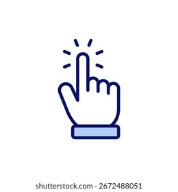 Vector del icono del cursor de la mano. símbolo y símbolo del cursor. icono del cursor de la mano clik