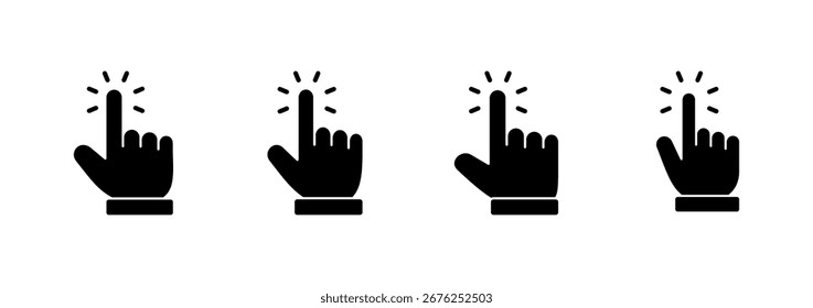 Ícone de cursor da mão vetor. sinal de cursor e símbolo. ícone de cursor da mão clique
