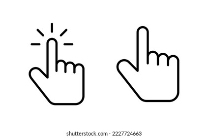 Hand cursor icon vector for web and mobile app. cursor sign and symbol. hand cursor icon clik