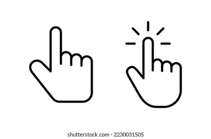 Hand cursor icon vector for web and mobile app. cursor sign and symbol. hand cursor icon clik