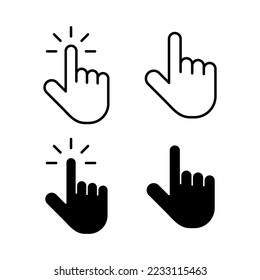 Hand cursor icon vector for web and mobile app. cursor sign and symbol. hand cursor icon clik