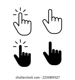 Hand cursor icon vector for web and mobile app. cursor sign and symbol. hand cursor icon clik