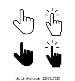 Hand cursor icon vector for web and mobile app. cursor sign and symbol. hand cursor icon clik