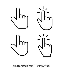 Hand cursor icon vector for web and mobile app. cursor sign and symbol. hand cursor icon clik