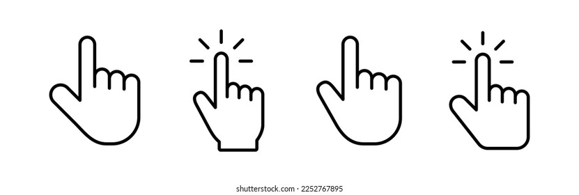 Hand cursor icon vector for web and mobile app. cursor sign and symbol. hand cursor icon clik