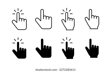 Hand cursor icon vector for web and mobile app. cursor sign and symbol. hand cursor icon clik