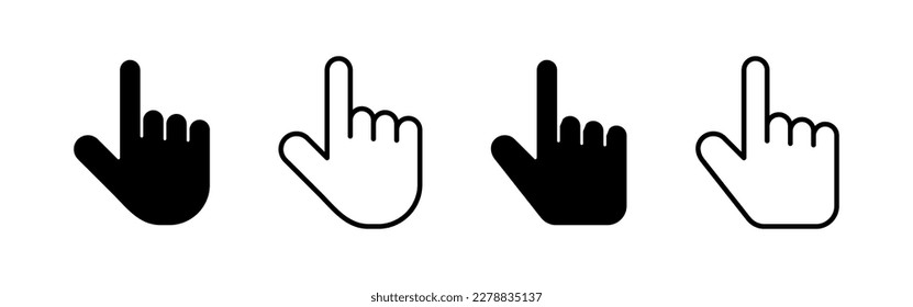 Hand cursor icon vector for web and mobile app. cursor sign and symbol. hand cursor icon clik