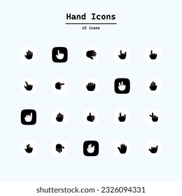 Hand cursor icon vector for web and mobile app. cursor sign and symbol. hand cursor icon click and guess. Collection ui icons with squircle shape. Web Page, Mobile App, UI, UX design.