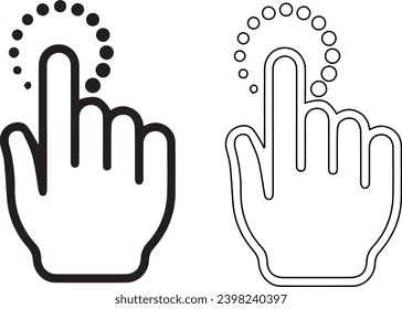 Icono del cursor de mano. Diseño de vectores y símbolos