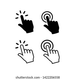 Hand Cursor icons click set symbol vector for web