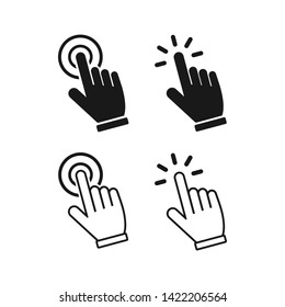 Hand Cursor icons click set symbol vector for web