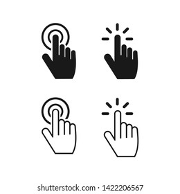 Hand Cursor icons click set symbol vector for web