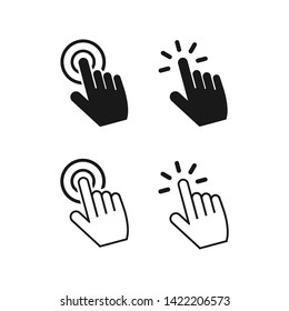 Hand Cursor icons click set symbol vector for web