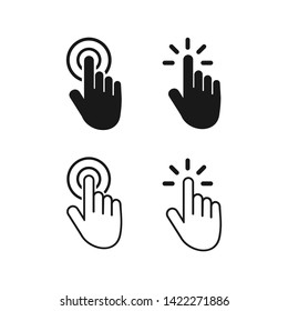 Hand Cursor icons click symbol vector for web design