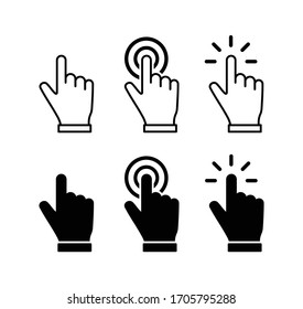 Hand Cursor icons set, click icon vector design